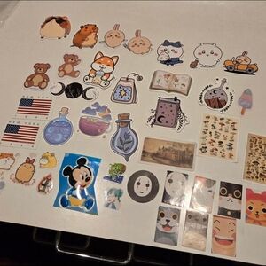 Cute stickers 40pc studio ghibli kawaii mickey mouse teddy bear animals flowers